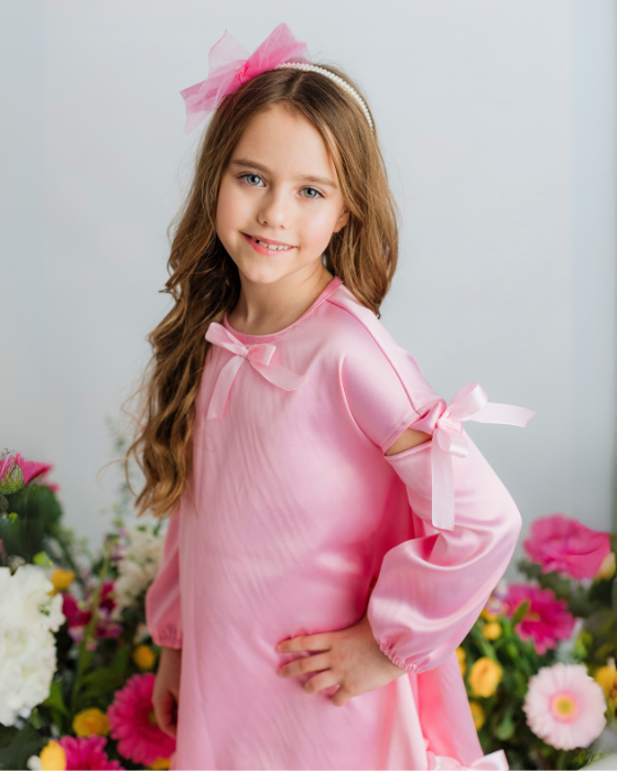 Rochița cu Luminițe și Fundițe Roz