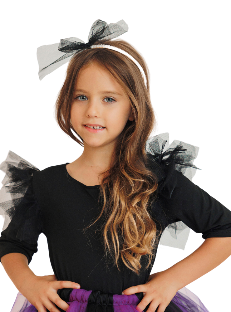 Body cu Tulle Negru, pentru Serbare, Zana Toamnei / Halloween