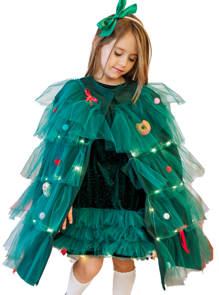 Little Girl's Cape with Lights, Fir Tree