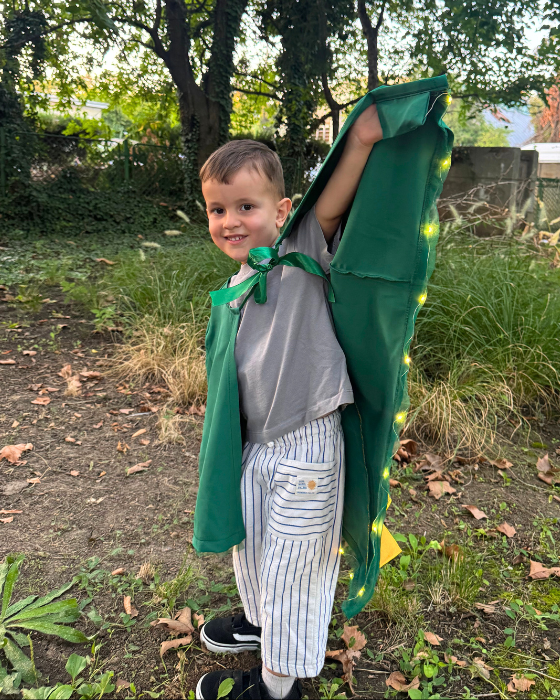 Pelerină de Dragon / Dinozaur, cu luminițe, de Halloween / Carnaval