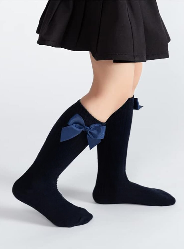 Șosețele cu Fundiță Bleumarin, de Școală / Grădiniță