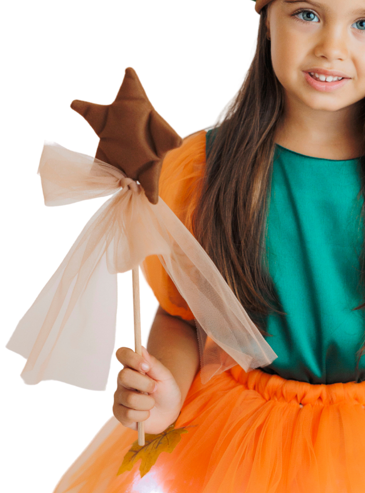 Baghetă Magică de Zâna Toamnei, Maro cu tulle