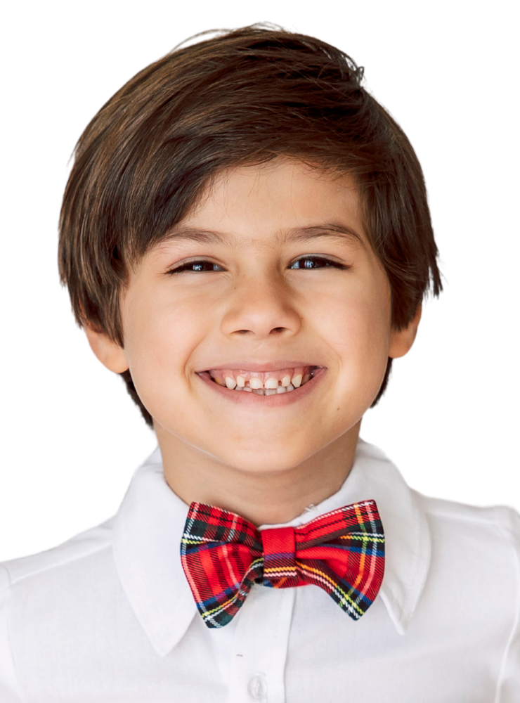 Red Checkered Bow Tie, for Boys, School
