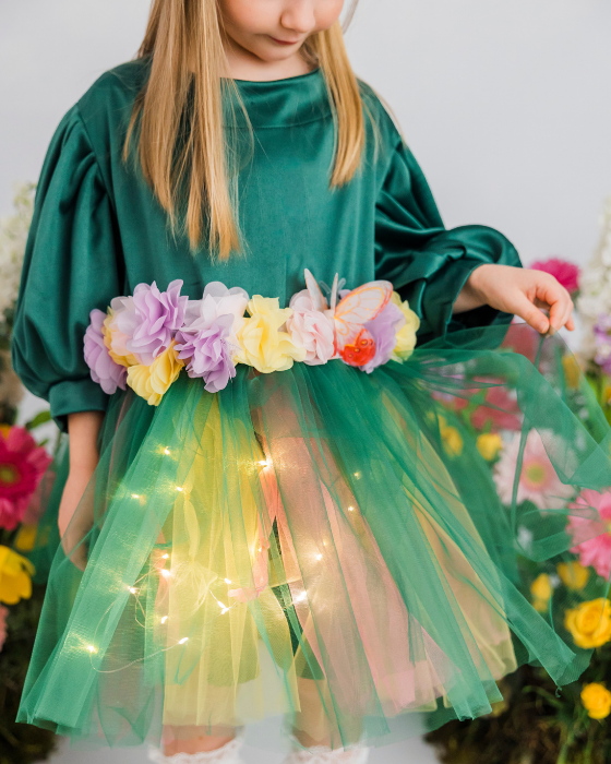 Rochița Pastel de Vară cu Floricele si Fluturași, Anotimpuri Serbare 2025, Zâna Florilor