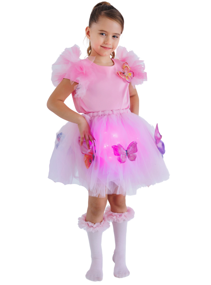 Light Up Set, Pale Pink Butterfly, 2 Pieces