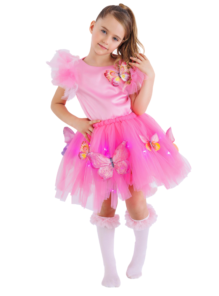 Set with Lights, Candy Pink Butterfly, 2 Pieces