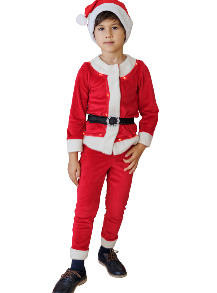 Costum cu Luminițe de Moș Crăciun, 3 Piese
