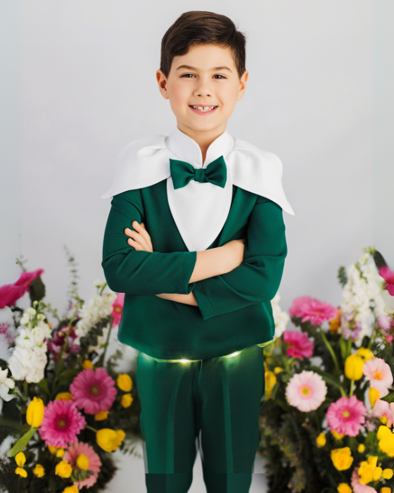 Bluză de Ghiocel, Verde cu Petale, Serbarea Primăverii 2025