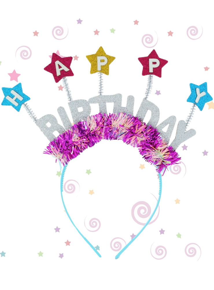 Bentiță Birthday cu Steluțe Colorate