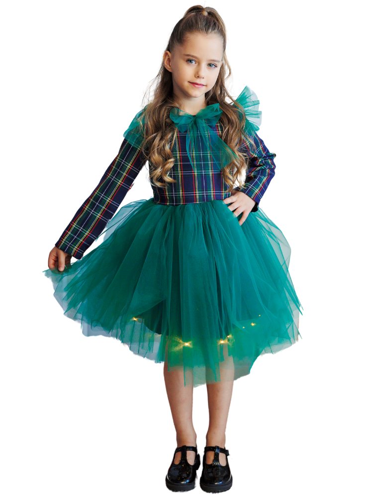 Rochița cu Luminițe, Verde Carouri, de Craciun