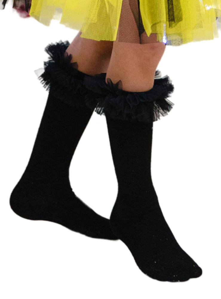 Șosețele cu Volanase Negre pentru Serbare