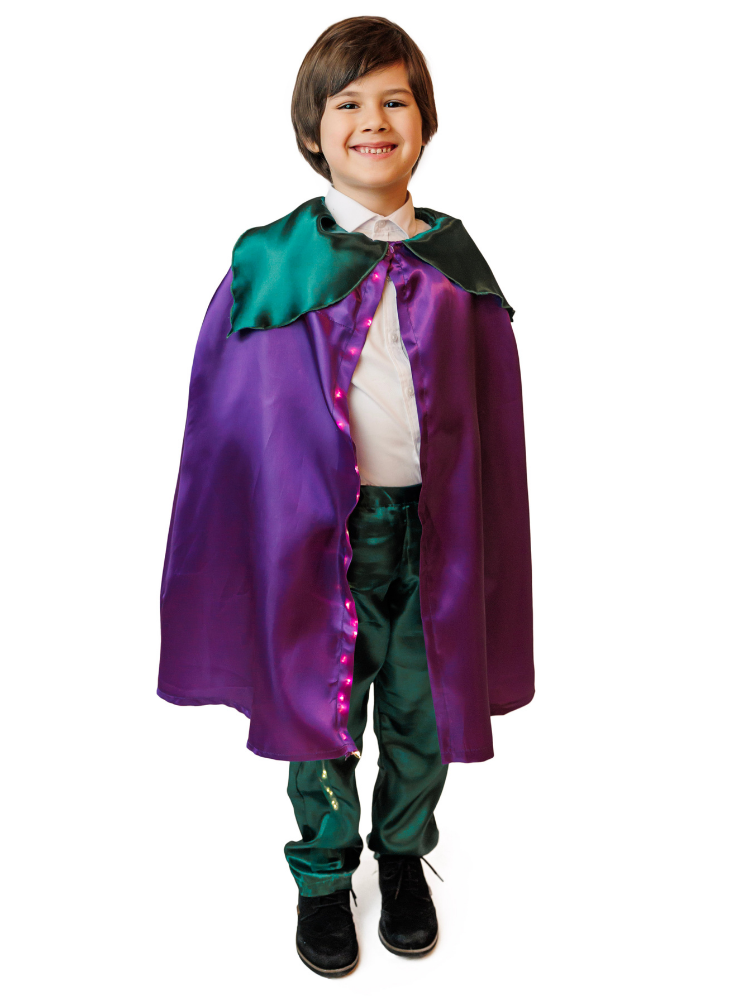 Pelerină cu Luminițe de băiat, Floare Mov (Brândușă, Toporaș, Mac, Violete)