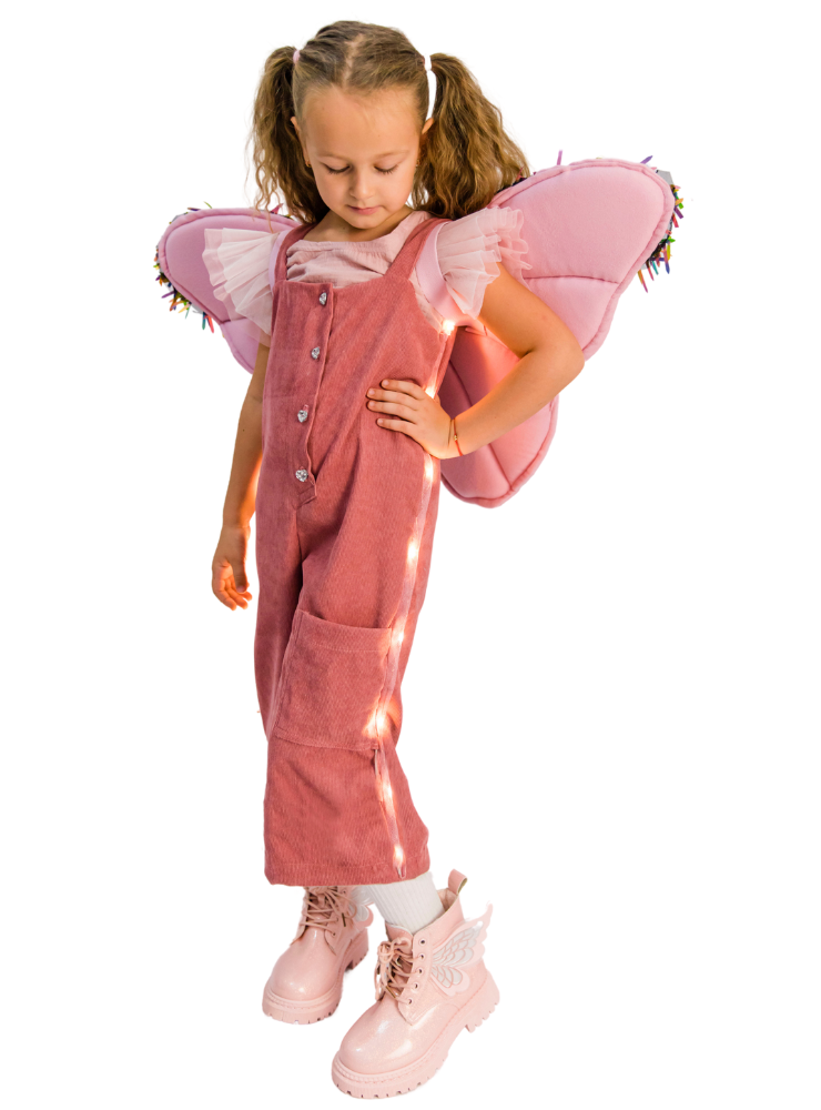 Salopetă cu Luminițe, Roz de Fetite, 3-4 ani