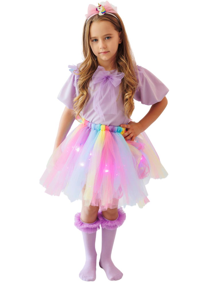 Set with Lights, Pastel Rainbow, 2 Pieces