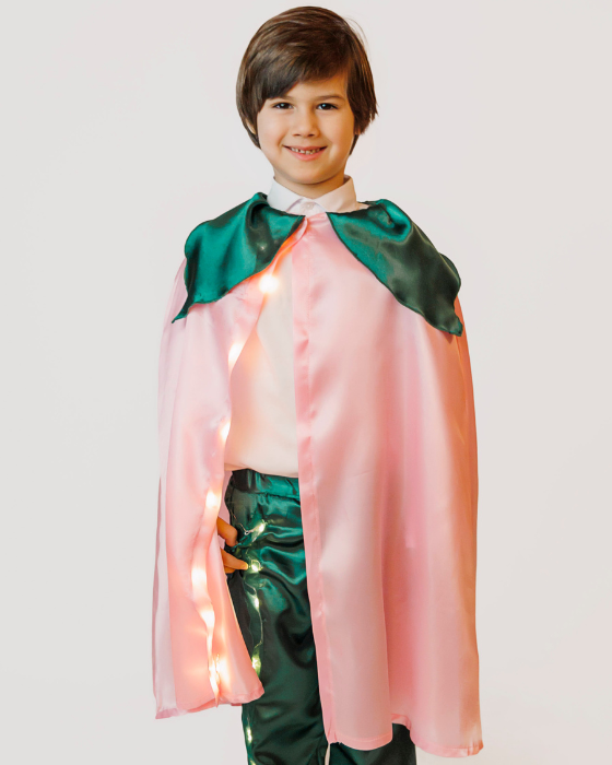 Pelerină cu Luminițe, Floare Roz BUJOR (Trandafir, Zambilă, Panseluță, Regele Verii)