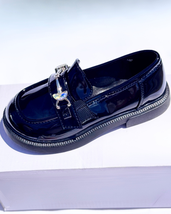 Pantofiori eleganti negri cu pietricele, De Școală, de toamna