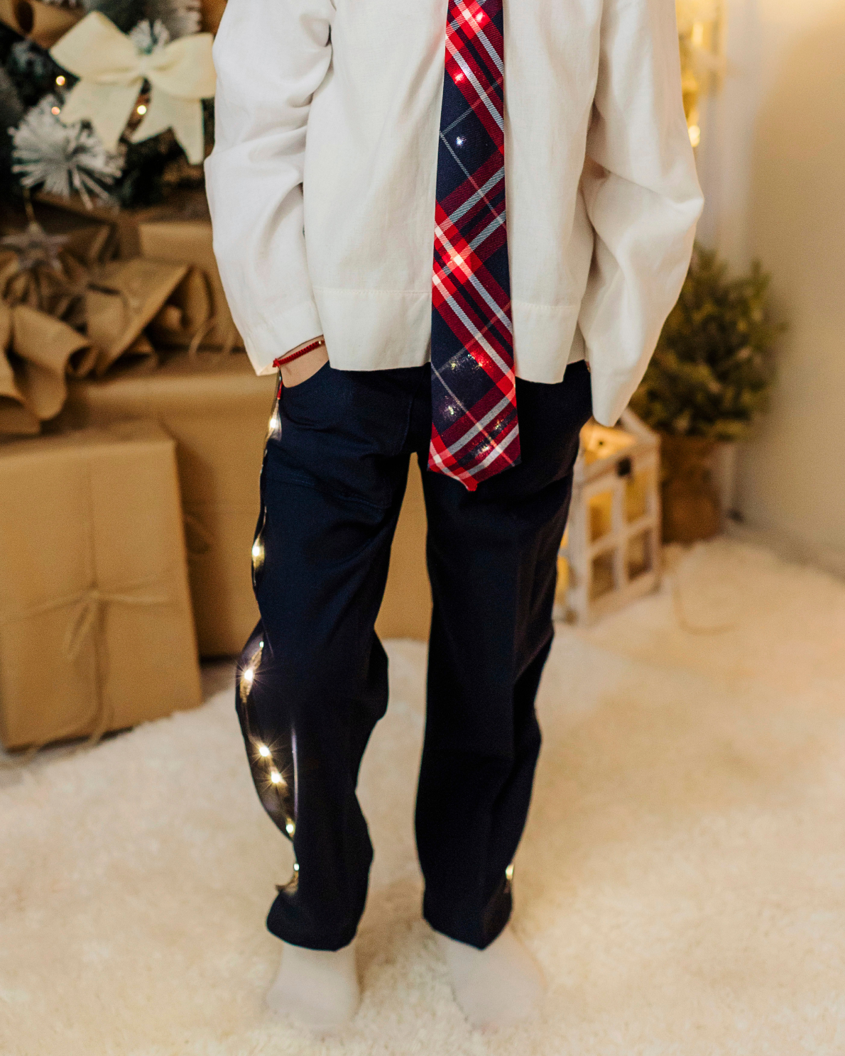 Pantaloni, de baiat, Bleumarin, De Școală, cu led detasabil