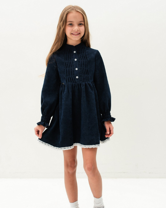 Rochiță Agneska, de Școală, Premium Bleumarin