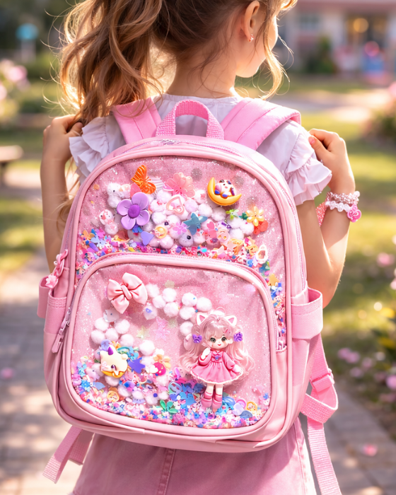 Ghiozdănel Roz Colorat