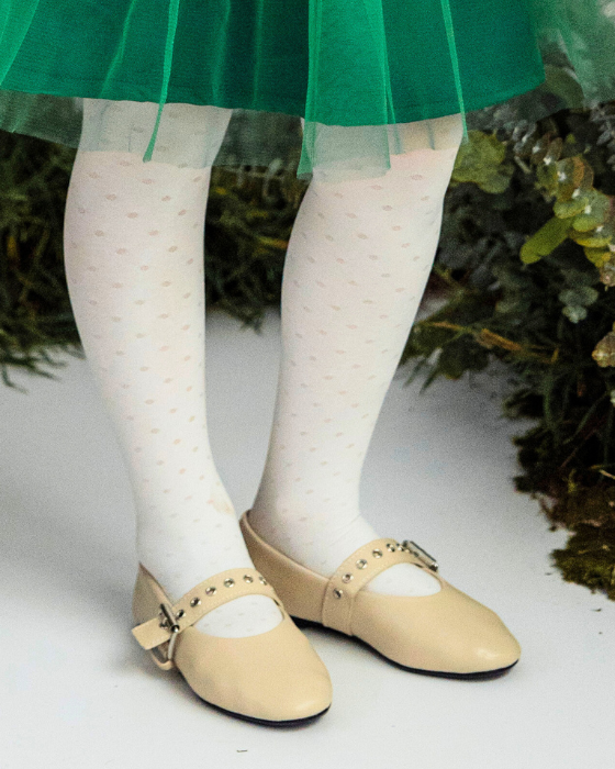 Dresuri Albe de Școală cu Buline Soft