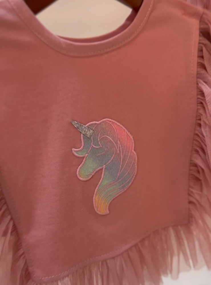 Compleu Roz Lejer și Bumbăcos, Fustiță + Bluziță, 2-3 ani (92-98 cm)