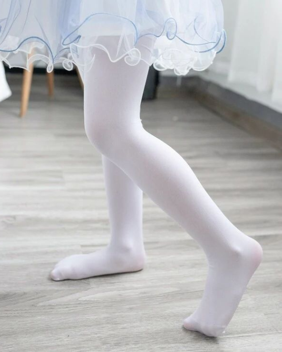 Dresuri Albe Super Rezistente, de Balet Albe 80den Saten, Școală / Grădiniță