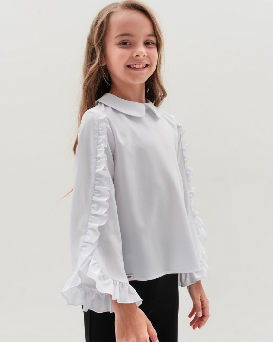 Bluziță Alba Bumbac Tracy, De Iarna