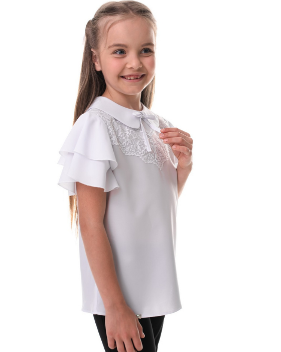 Bluziță Albă Bumbac Marcia, De Școală