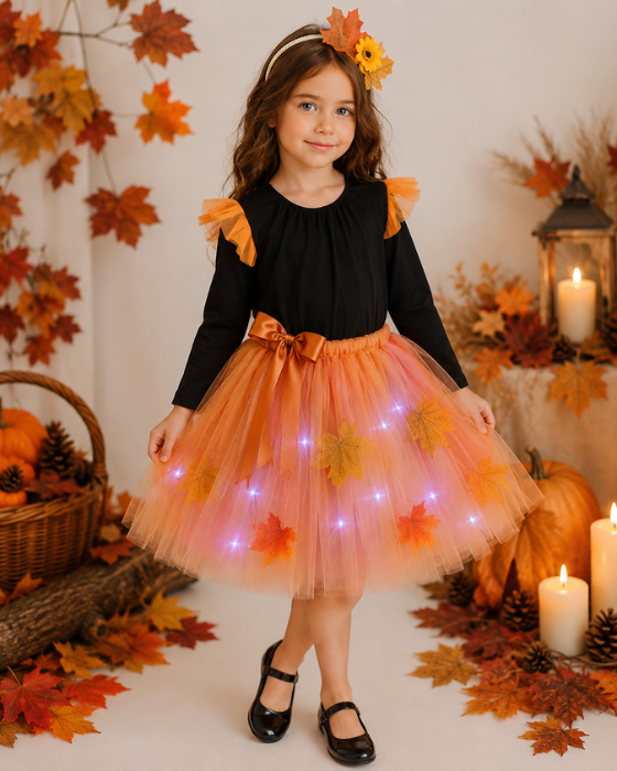 Costum 3 Piese, Atmosfera de Toamnei cu Luminite