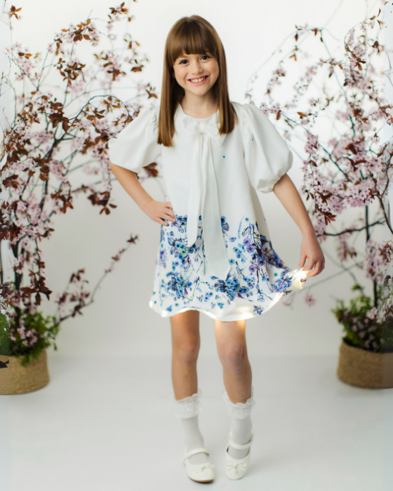 Rochița cu Floricele Bleu în Degradé, de Școală / Grădiniță