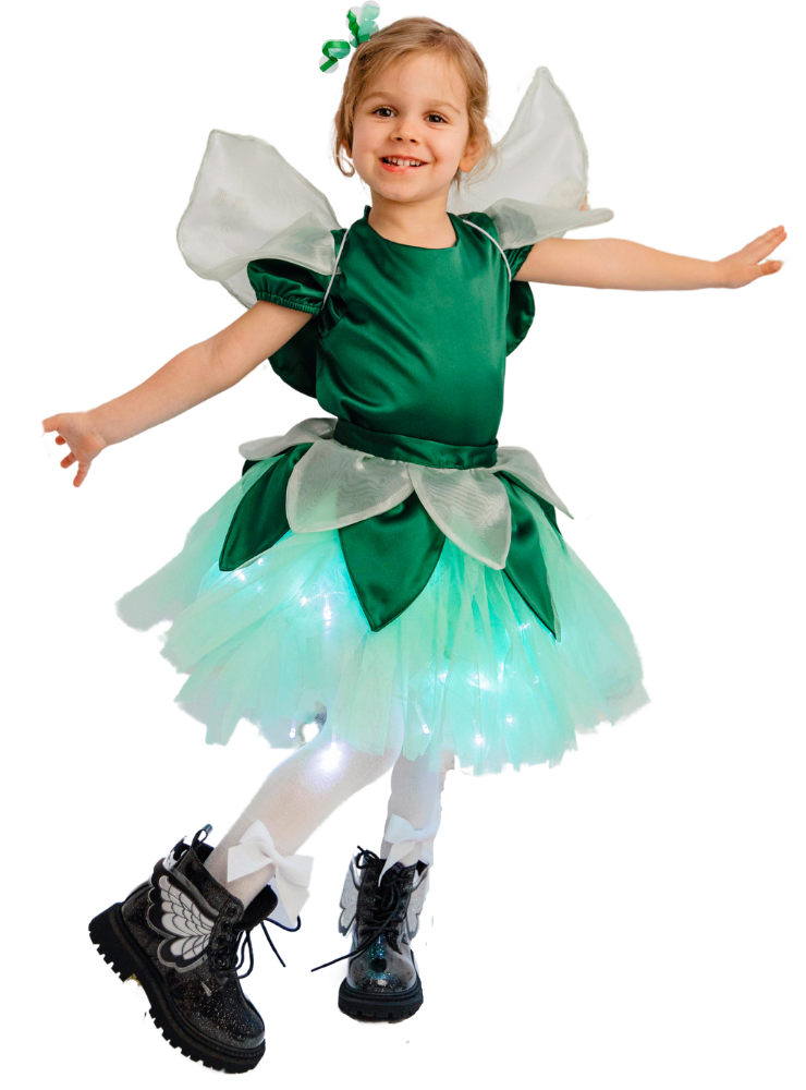 Costum de Zana Primaverii Verde, Licurici, Clopoțica, Zâna Clopoțel
