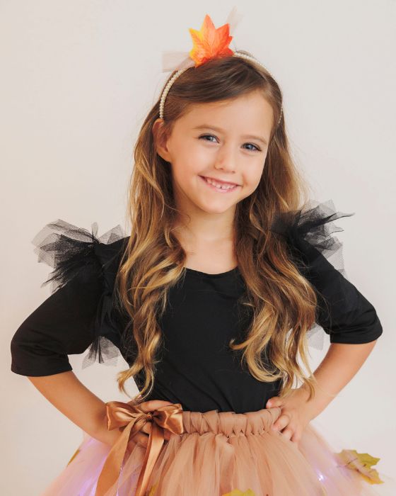 Body cu Tulle Negru, pentru Serbare, Zana Toamnei / Halloween