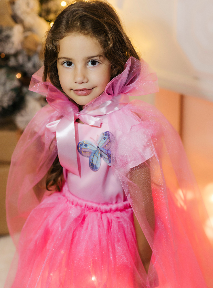 Fustița cu Luminițe Lungă, Roz, Cadou minunat pentru fetițe