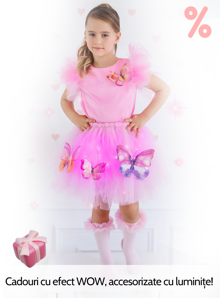 Light Up Set, Pale Pink Butterfly, 2 Pieces