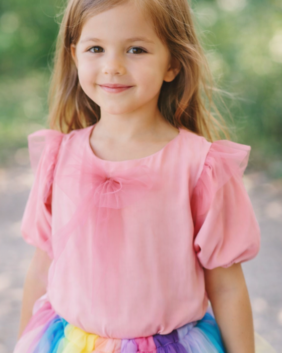 Bluzița Roz cu fundiță roz