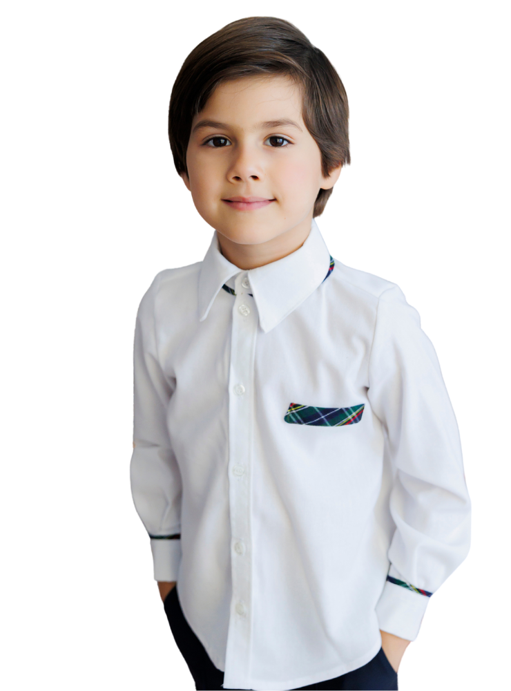 Cămașă Albă, Bumbac pentru Băieți, De Școală