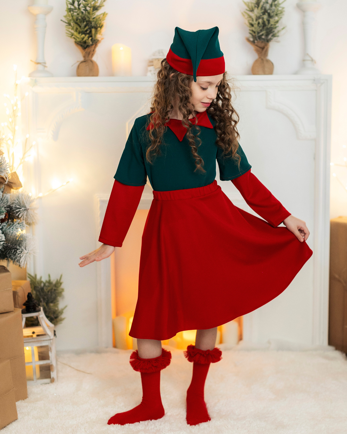 Costum de Spiriduș de fată, cu Luminițe, 3 Piese