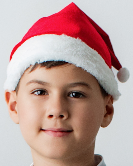 Caciula Rosie de Mos Craciun de catifea