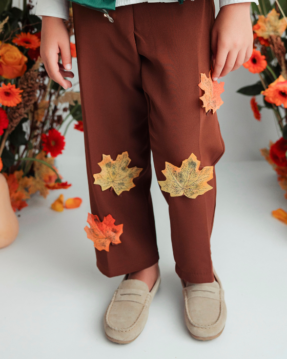 Pantaloni cu Frunze de Toamnă, Maro, Serbare