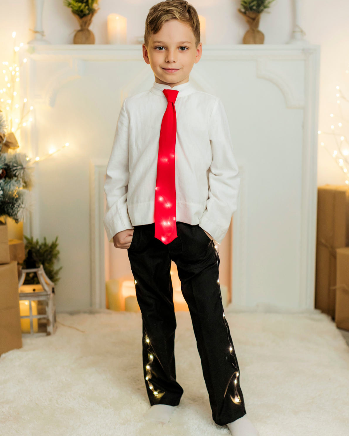 Pantaloni de baiat, Negri De Școală, cu led detasabil