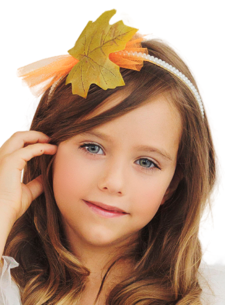 Headband with Pearls and Brown Leaf, Autumn Fairy