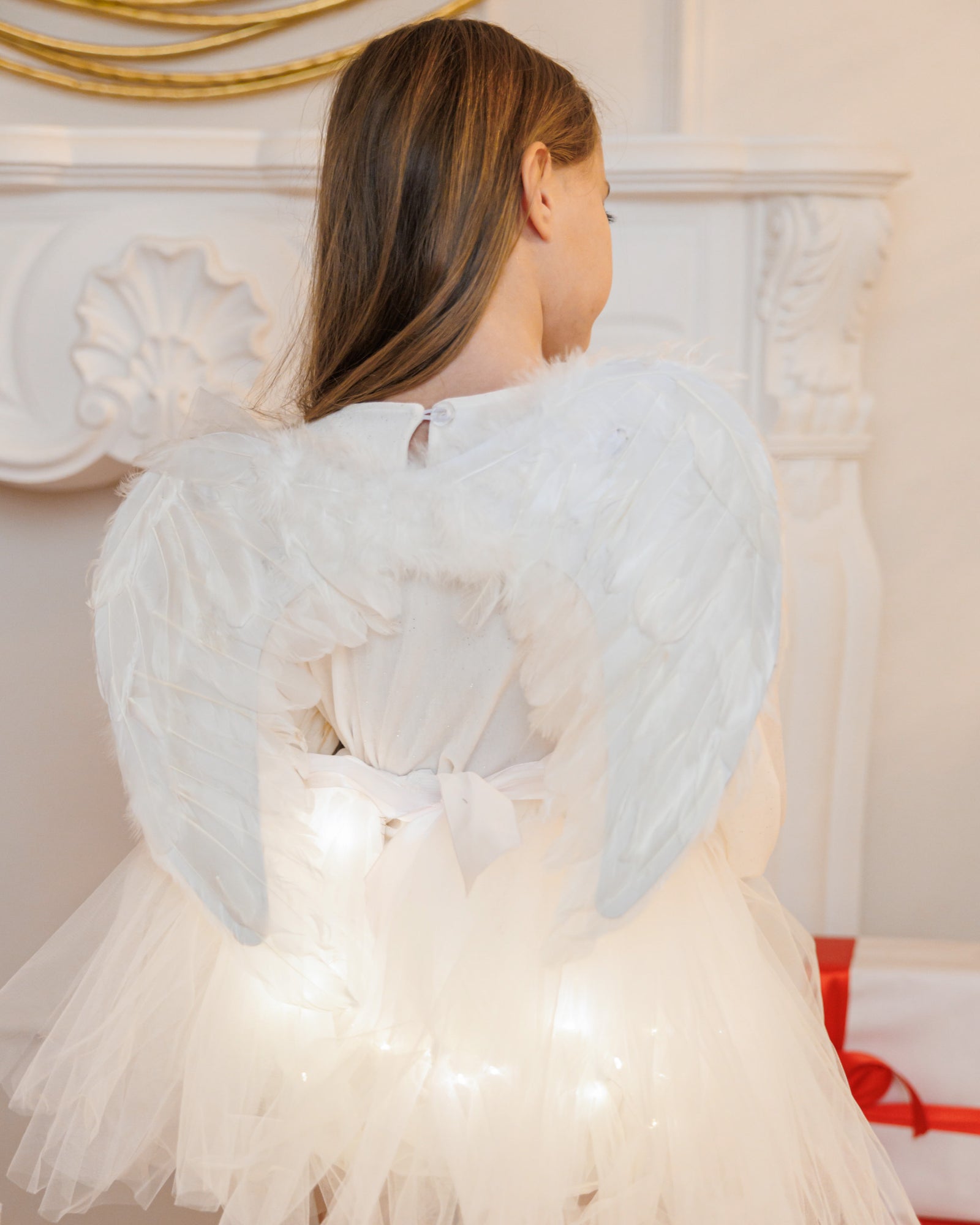 Costum Fustiță+Bluziță+Aripi, Înger, Serbare