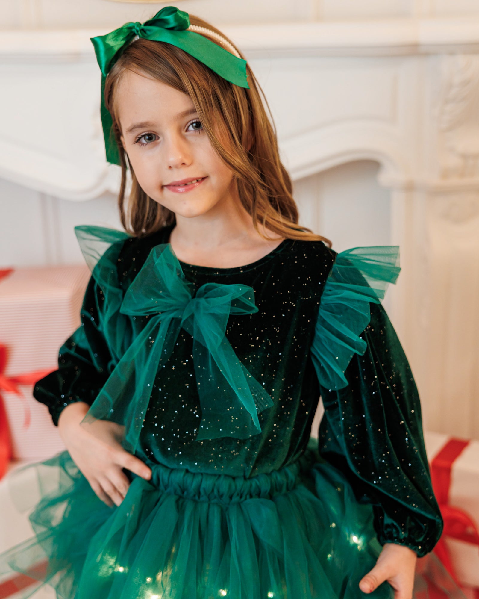 Bluzița Verde, Catifea Soft, cu Mânecă Bufantă