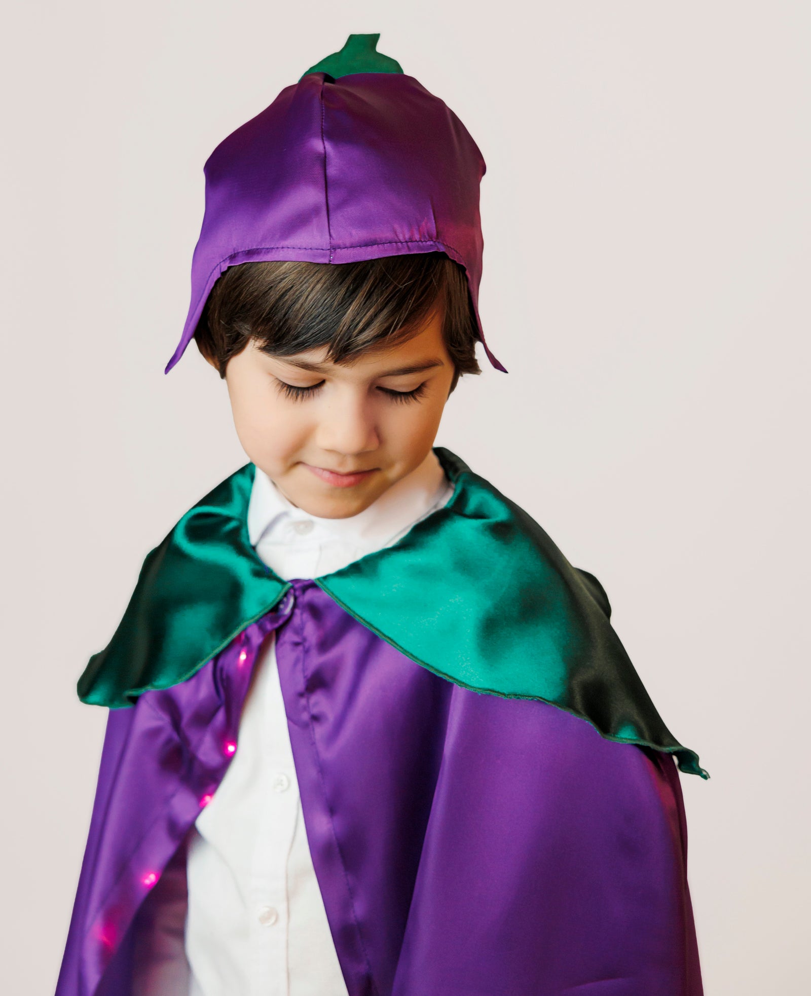 Costum cu Luminițe, Floare Mov (Brândușă, Toporaș, Violete), 3 Piese