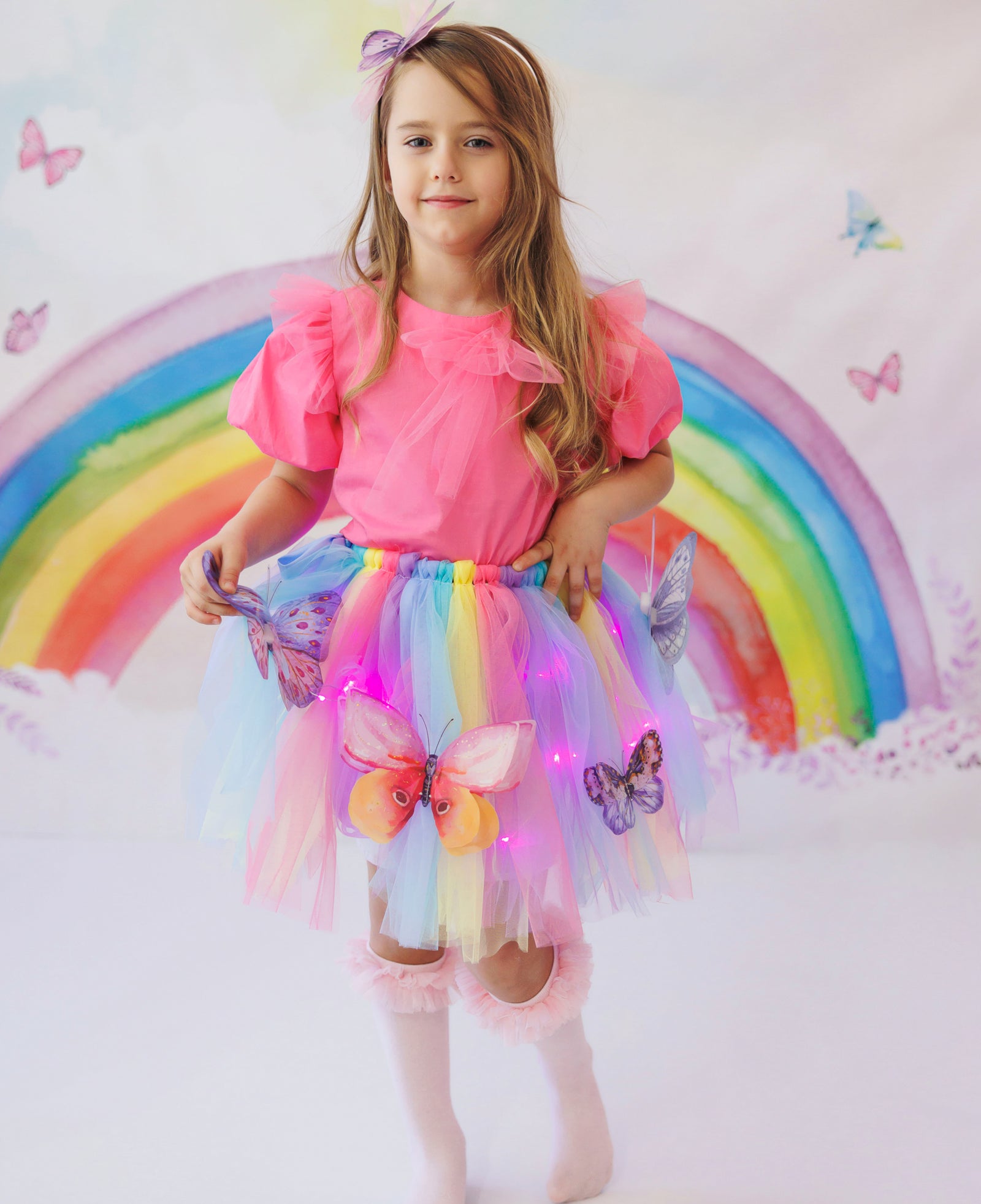 Set with Lights, Rainbow Butterfly, 2 Pieces