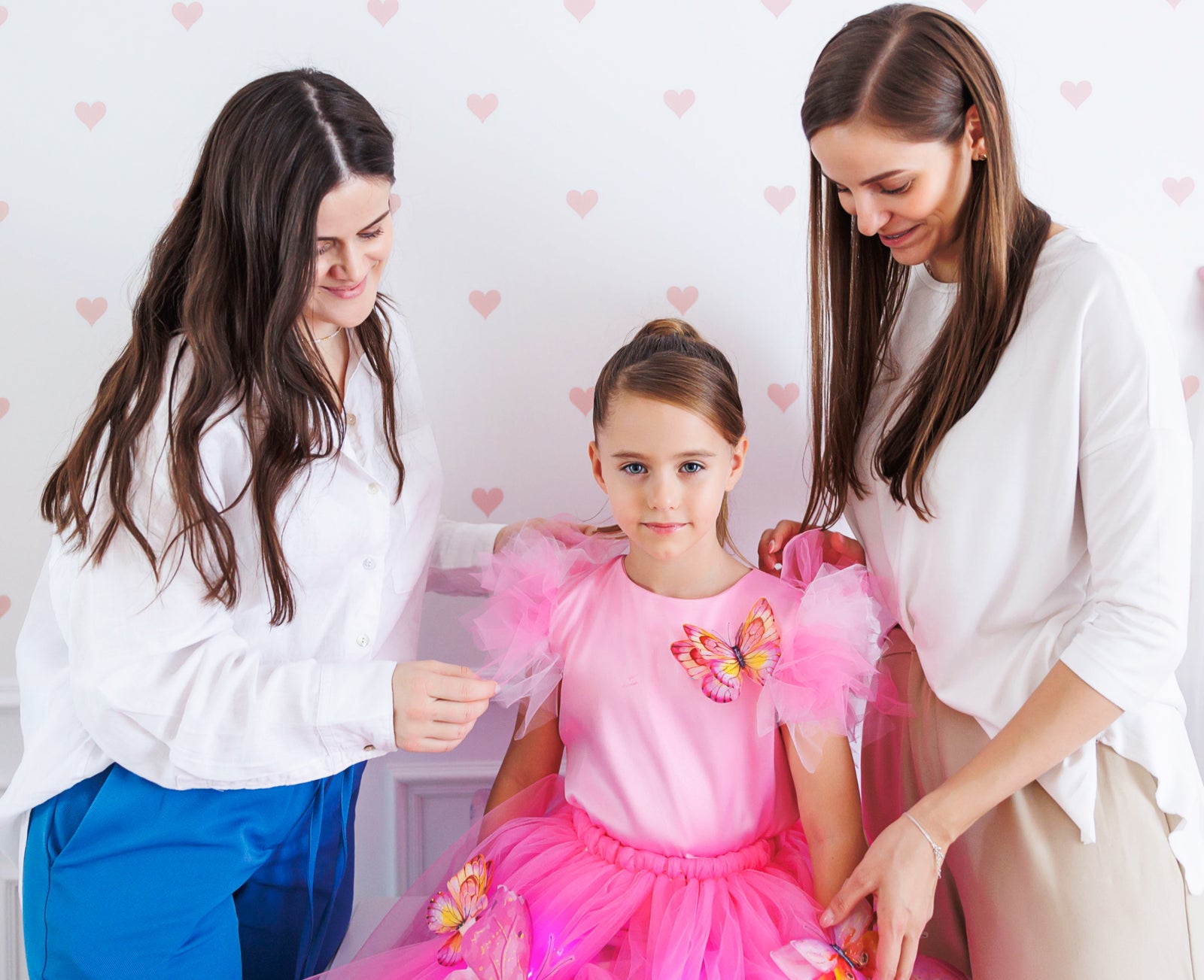 Set with Lights, Candy Pink Butterfly, 2 Pieces