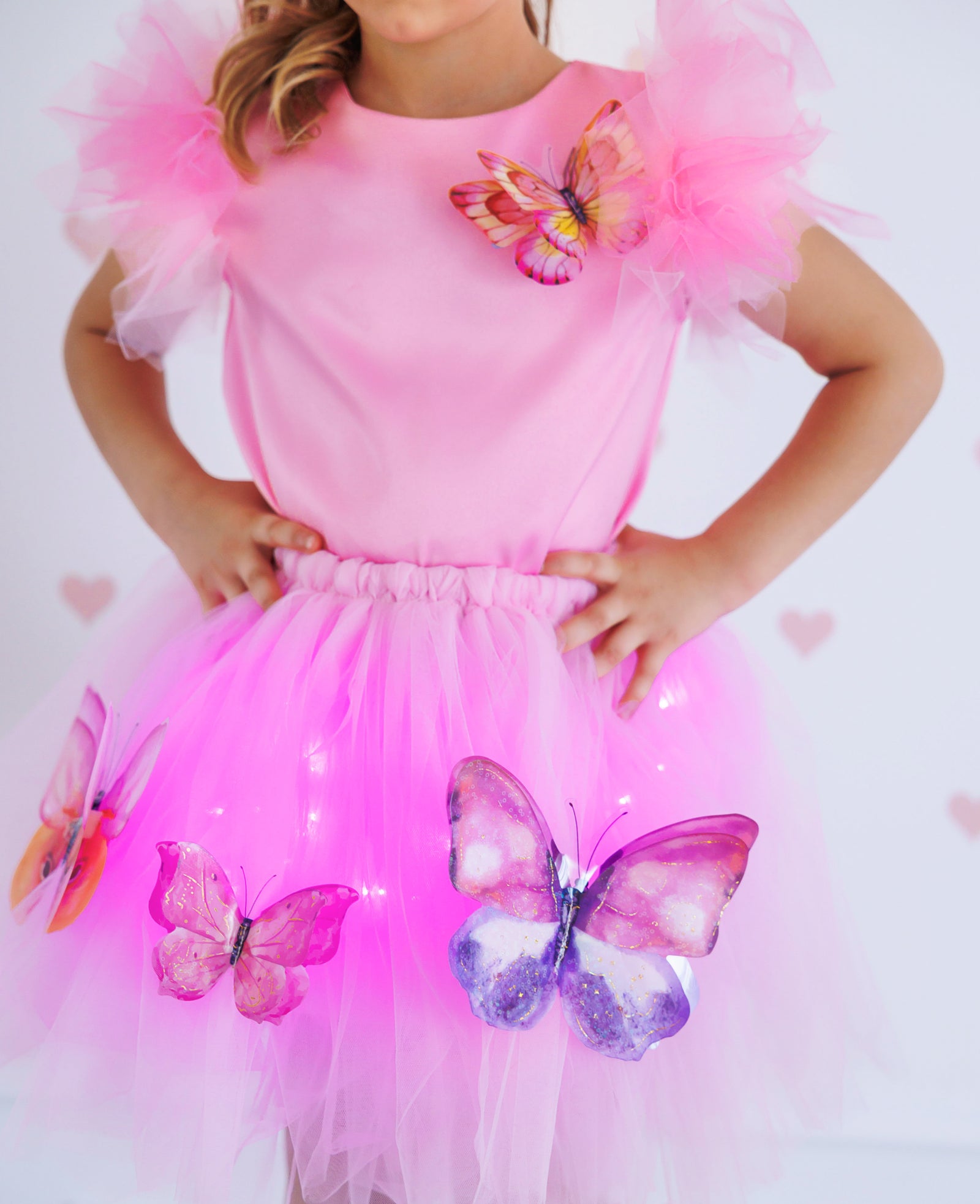 Light Up Set, Pale Pink Butterfly, 2 Pieces