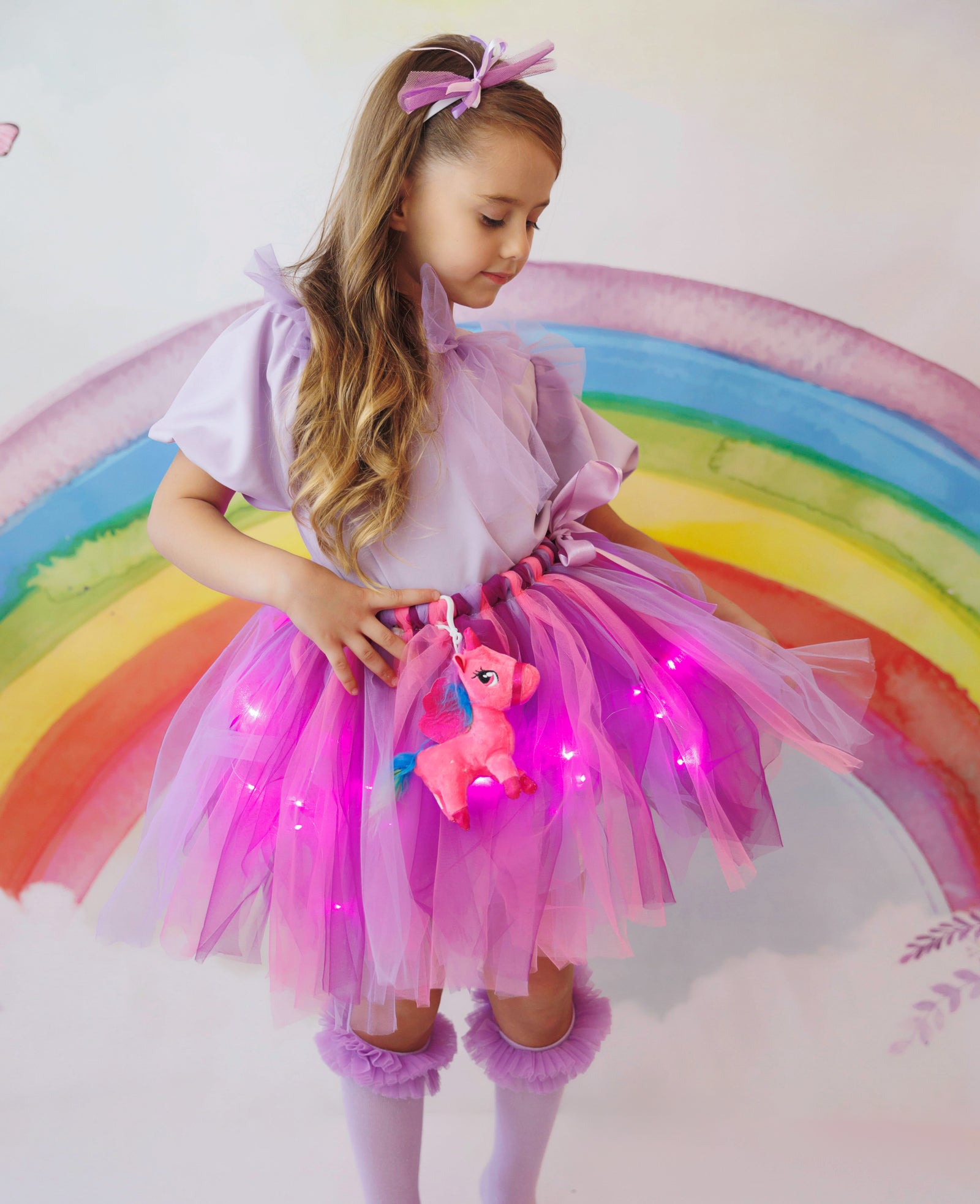 Fustița cu Luminițe, Unicorn Magic cu Breloc, 3-18 luni