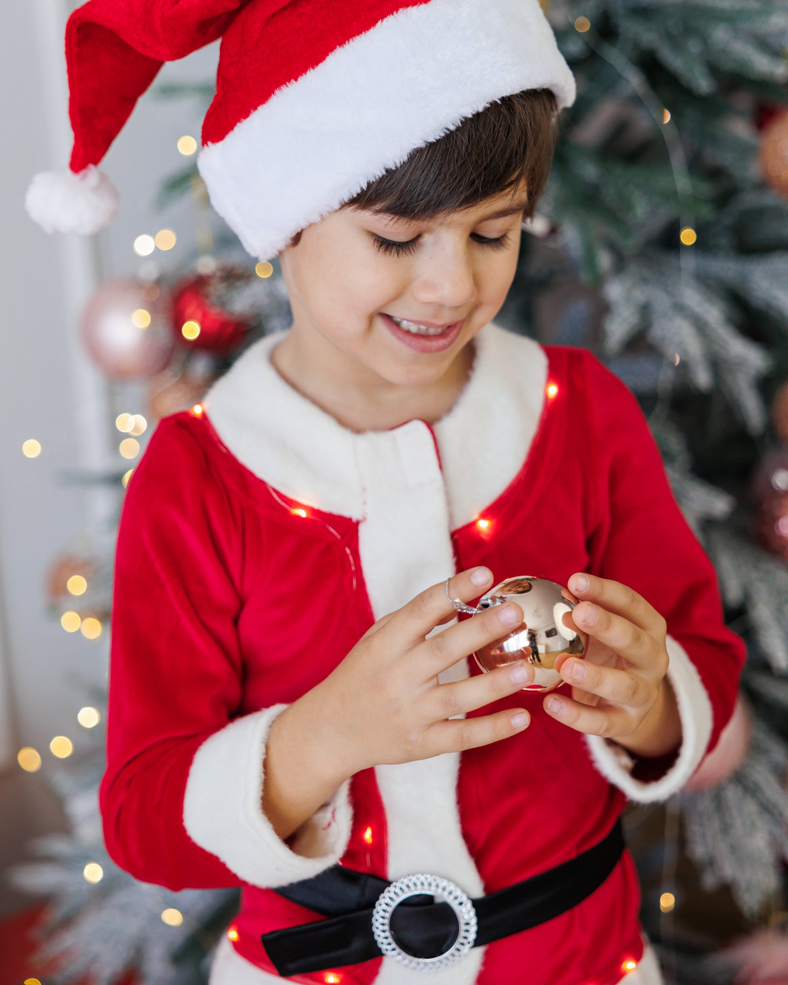 Costum cu Luminițe de Moș Crăciun, 3 Piese