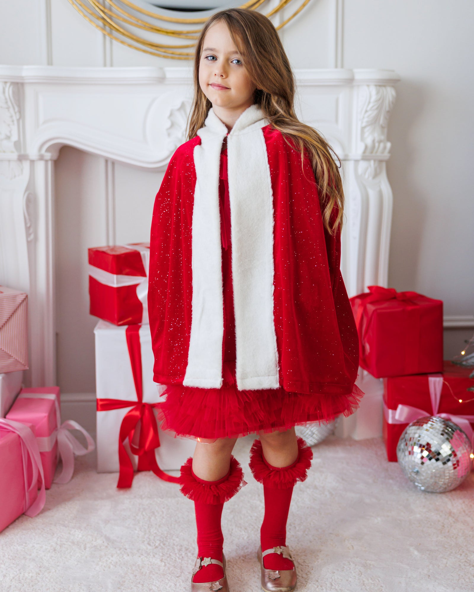 Little Red Riding Hood Dress+Cape Set, Red